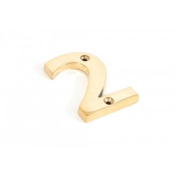 From the Anvil Polished Brass Numeral 2
