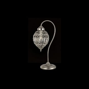 Impex Lighting Bombay Beaded Satin Nickle Table Lamp